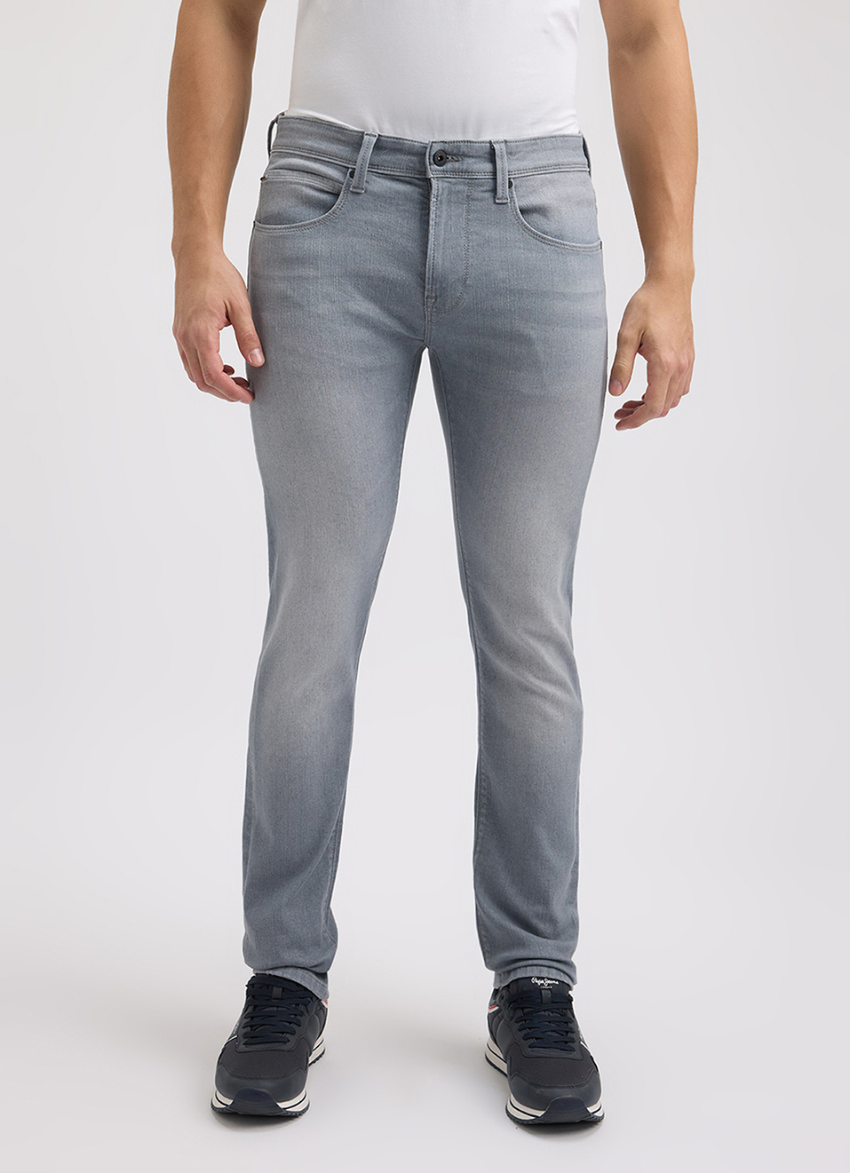 Men Grey Mid Rise Slim Powerflex Extra Stretchable Jeans, , large image number 1