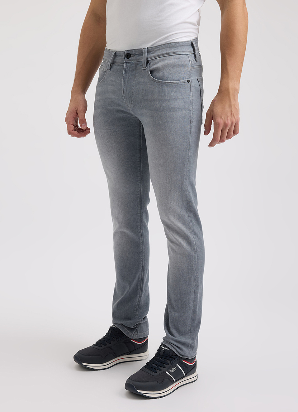 Men Grey Mid Rise Slim Powerflex Extra Stretchable Jeans, , large image number 4