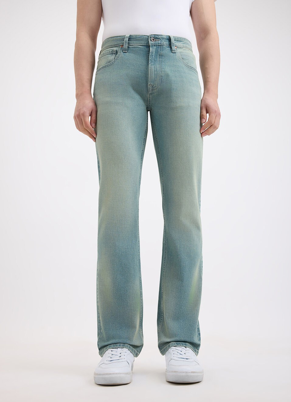 Men Green Straight Fit Mid Rise Jeans, , large image number 5