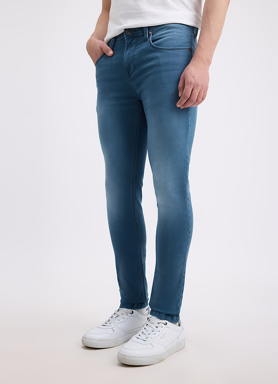 Men Green Skinny Fit Mid Rise Structured Jeans, , large image number 6