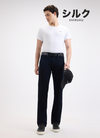 Men Blue Straight Fit Mid Rise Structured Jeans