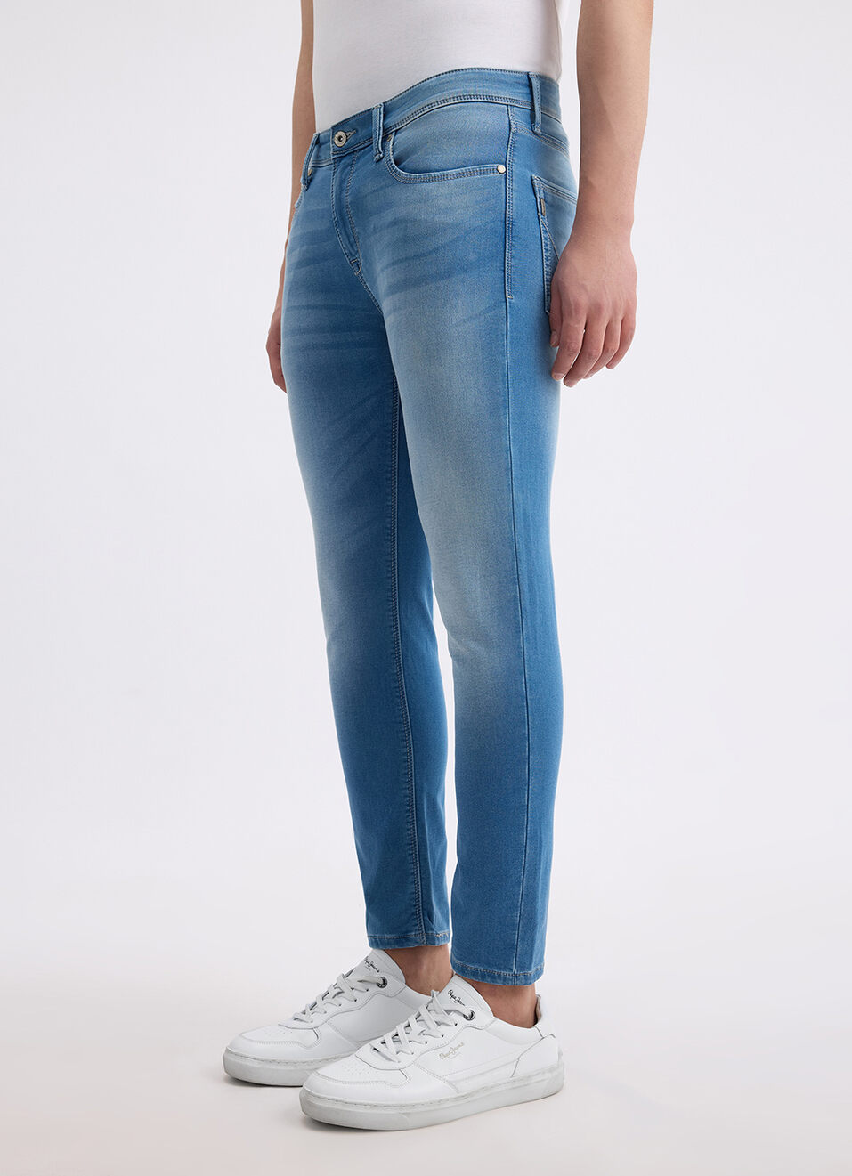 Men Blue Mid Rise Skinny Ankle Length Gymindigo Jogger Like Jeans, , large image number 6