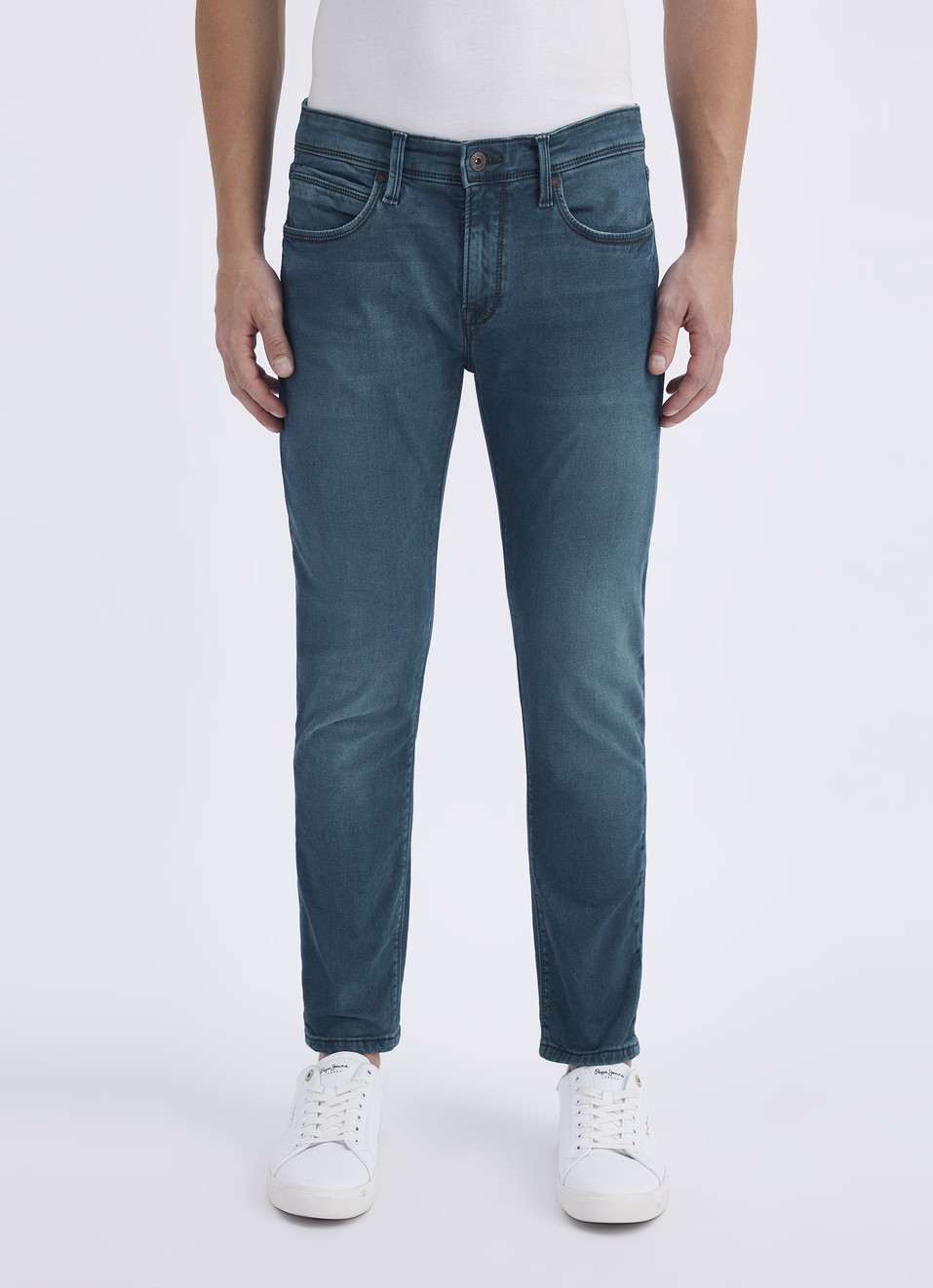 Men Green Mid Rise Skinny Ankle Length Gymindigo Jogger Like Jeans, , large image number 1