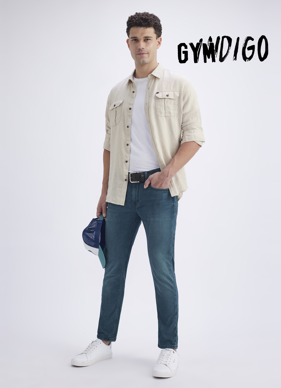 Men Green Mid Rise Skinny Ankle Length Gymindigo Jogger Like Jeans, , large image number 0