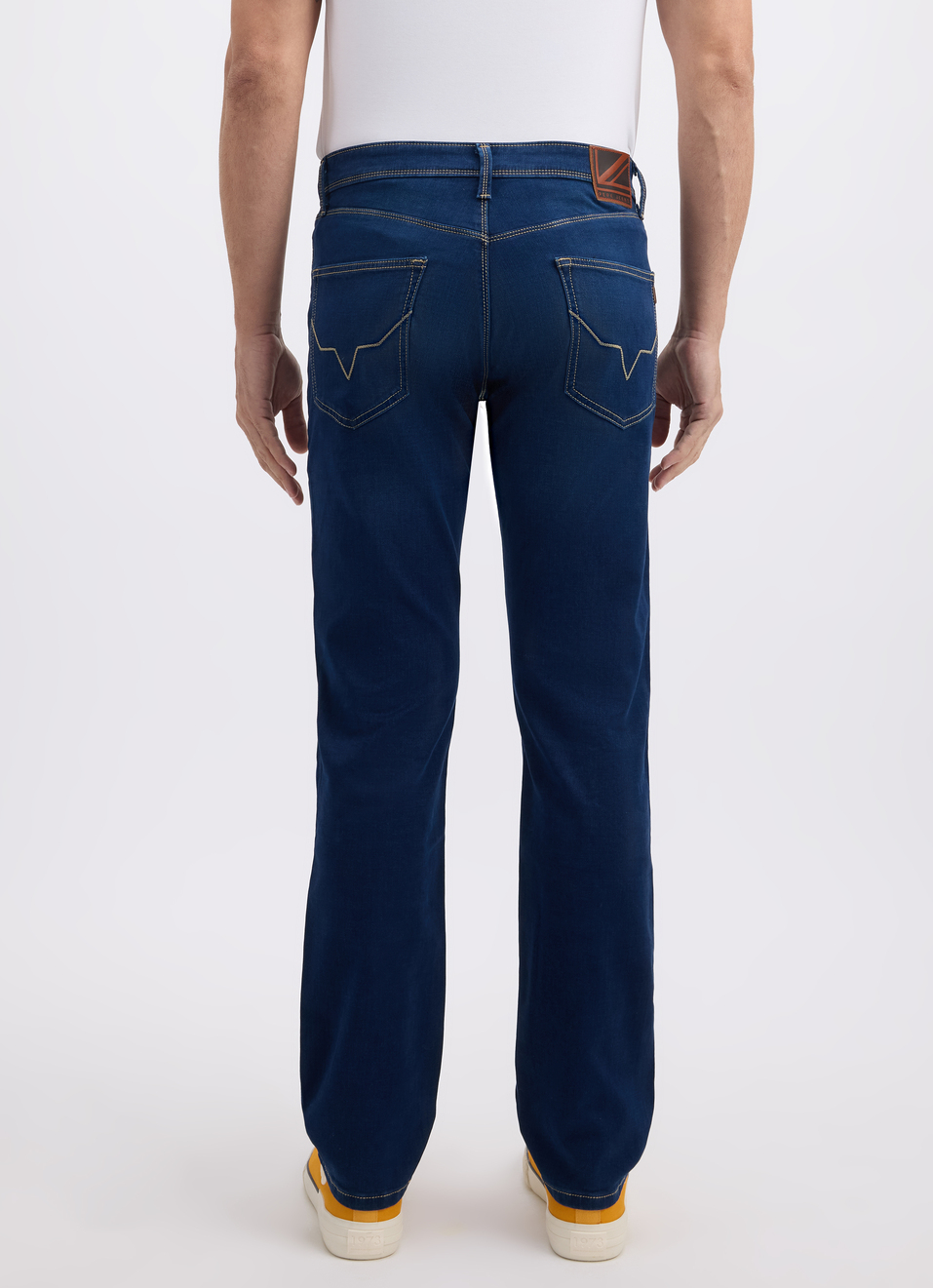 Men Blue Mid Rise Straight Structured Jeans, , large image number 2