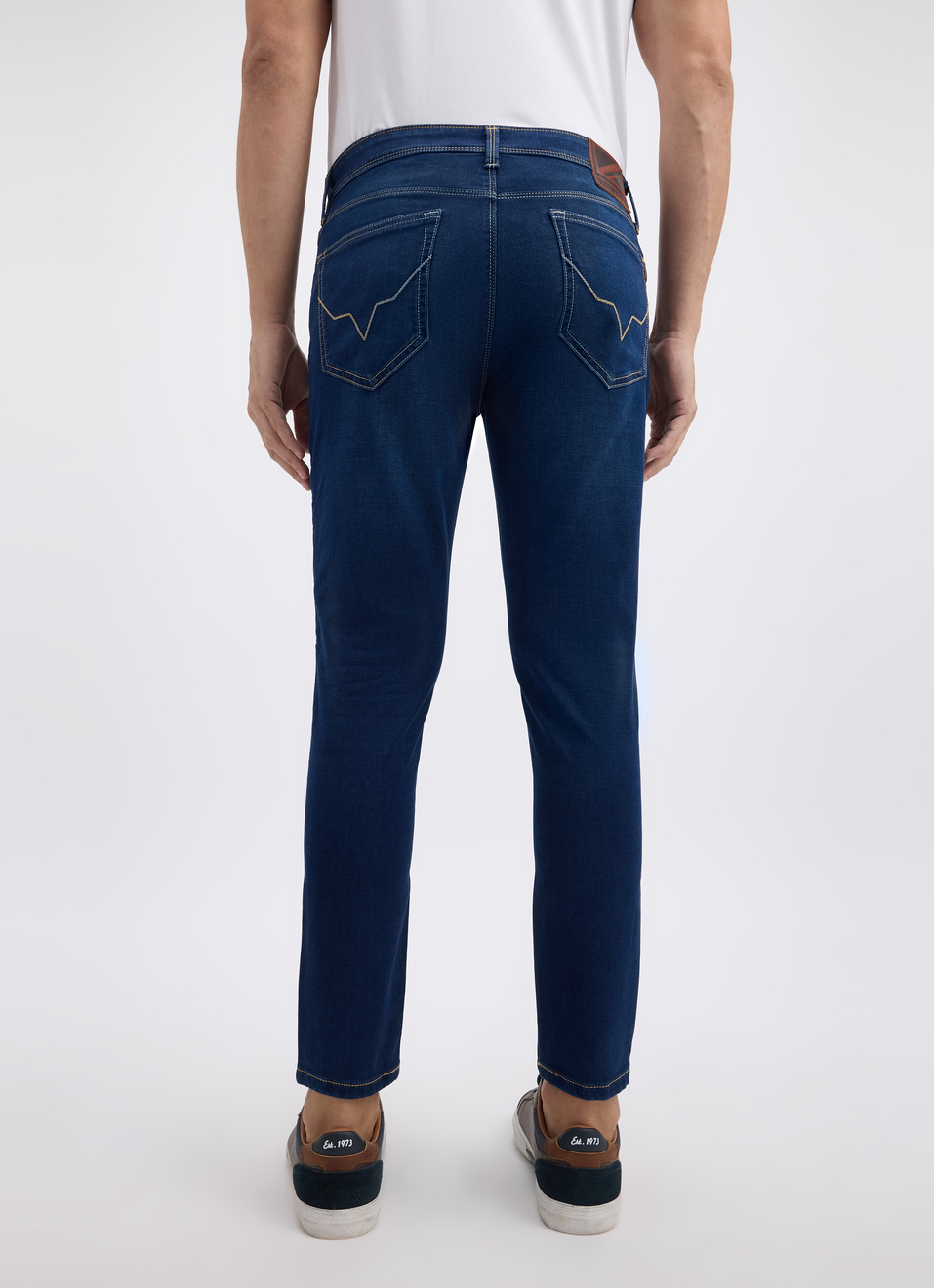 Men Blue Mid Rise Skinny Ankle Length Structured Jeans, , large image number 2