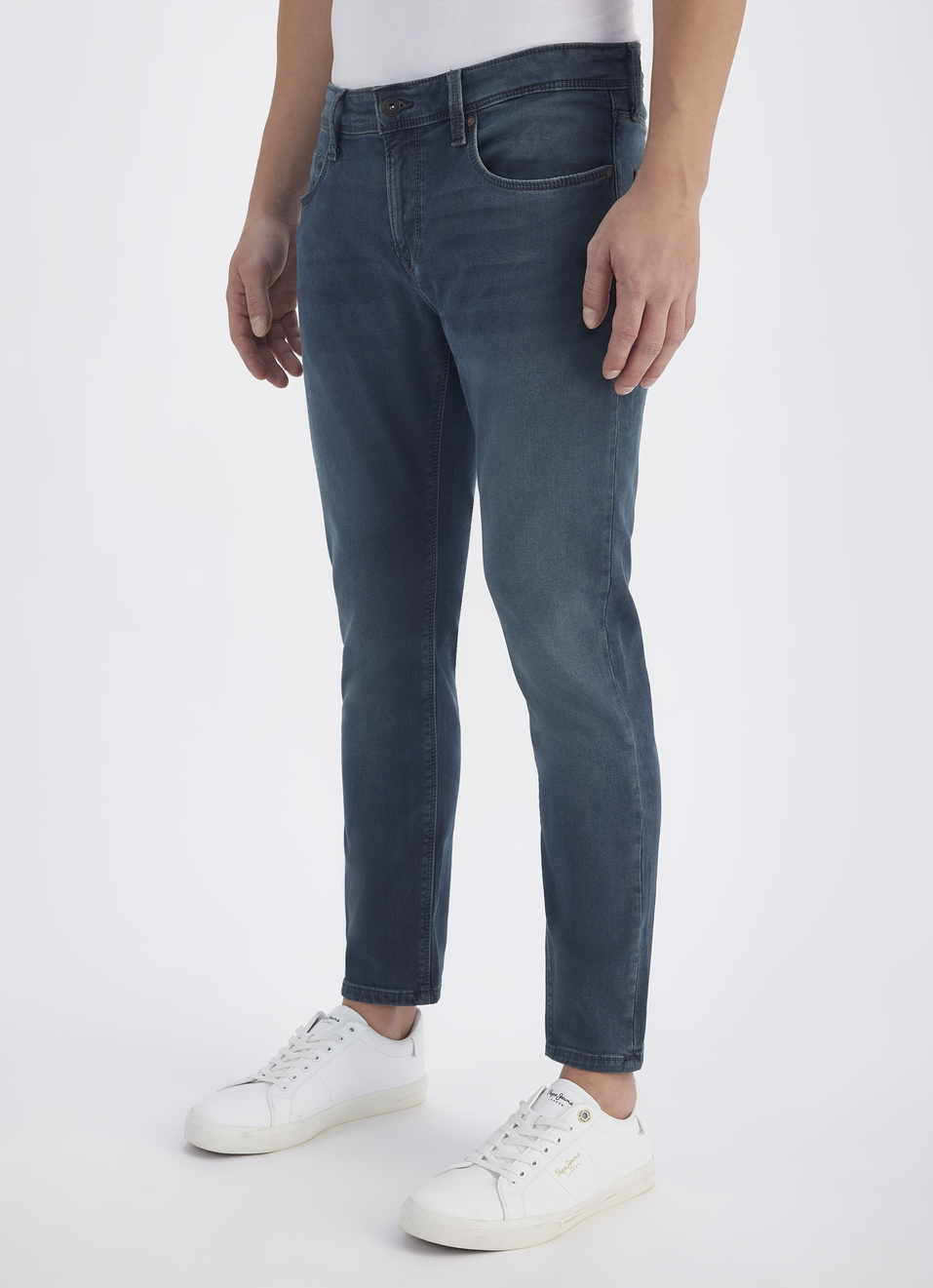 Men Blue Mid Rise Skinny Ankle Length Structured Jeans, , large image number 3
