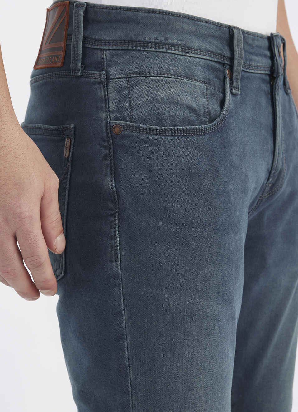 Men Blue Mid Rise Skinny Ankle Length Structured Jeans, , large image number 4