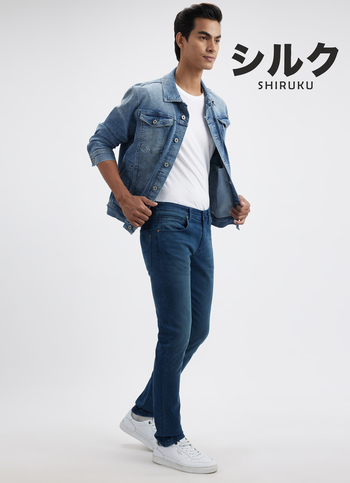Men Blue Mid Rise Slim Structured Jeans