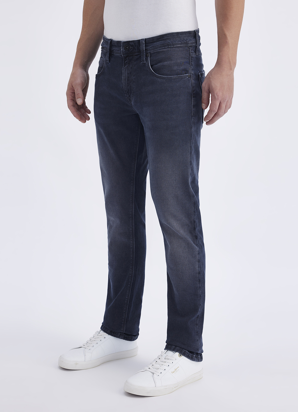 Men Grey Mid Rise Slim Structured Jeans, , large image number 6