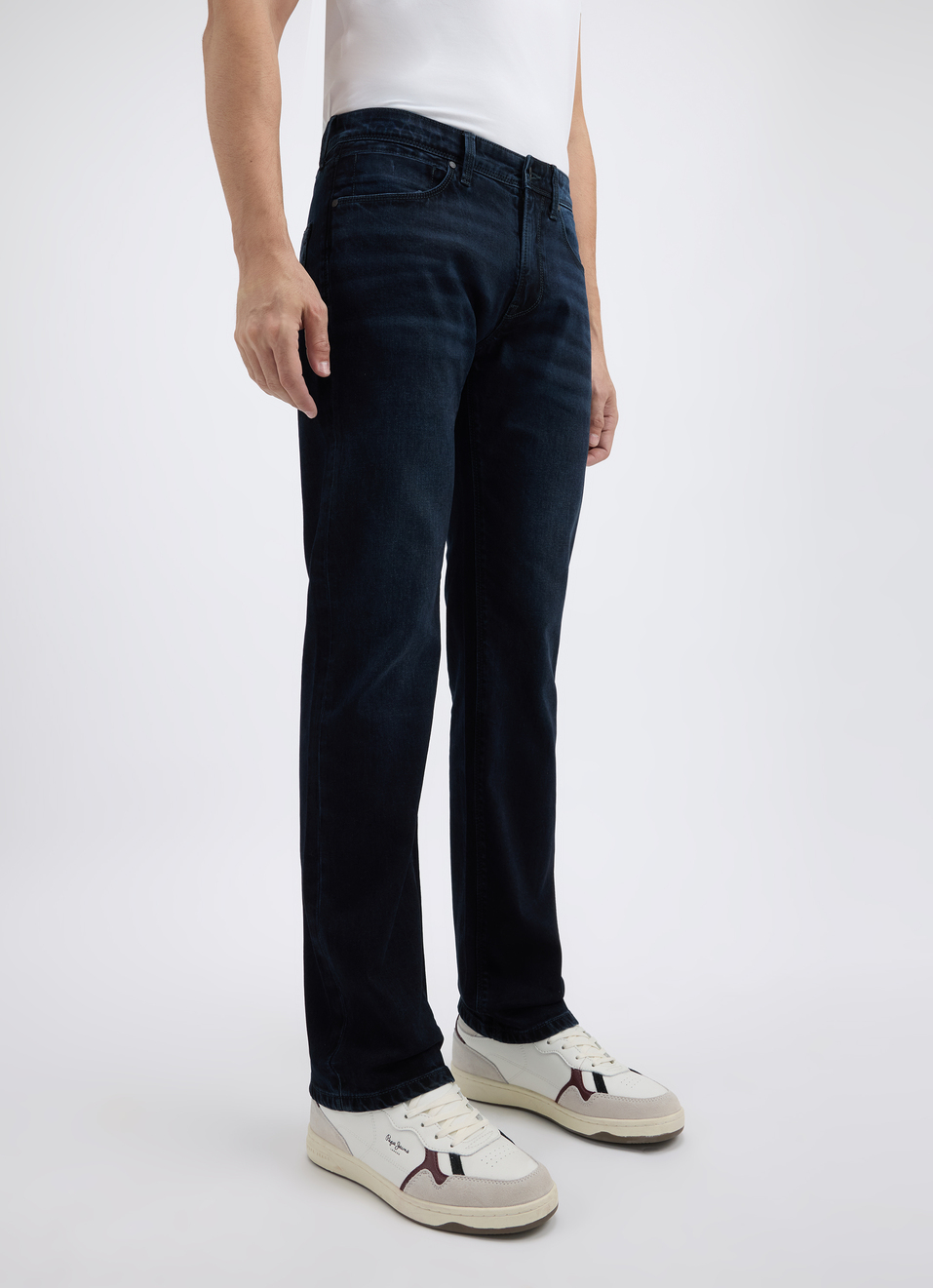 Men Black Mid Rise Straight Structured Jeans, , large image number 3