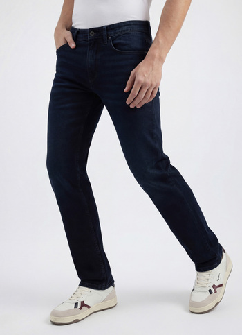 Men Black Mid Rise Straight Structured Jeans