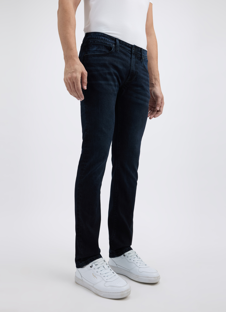 Men Black Mid Rise Slim Structured Jeans, , large image number 3