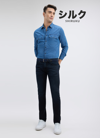 Men Black Mid Rise Slim Structured Jeans