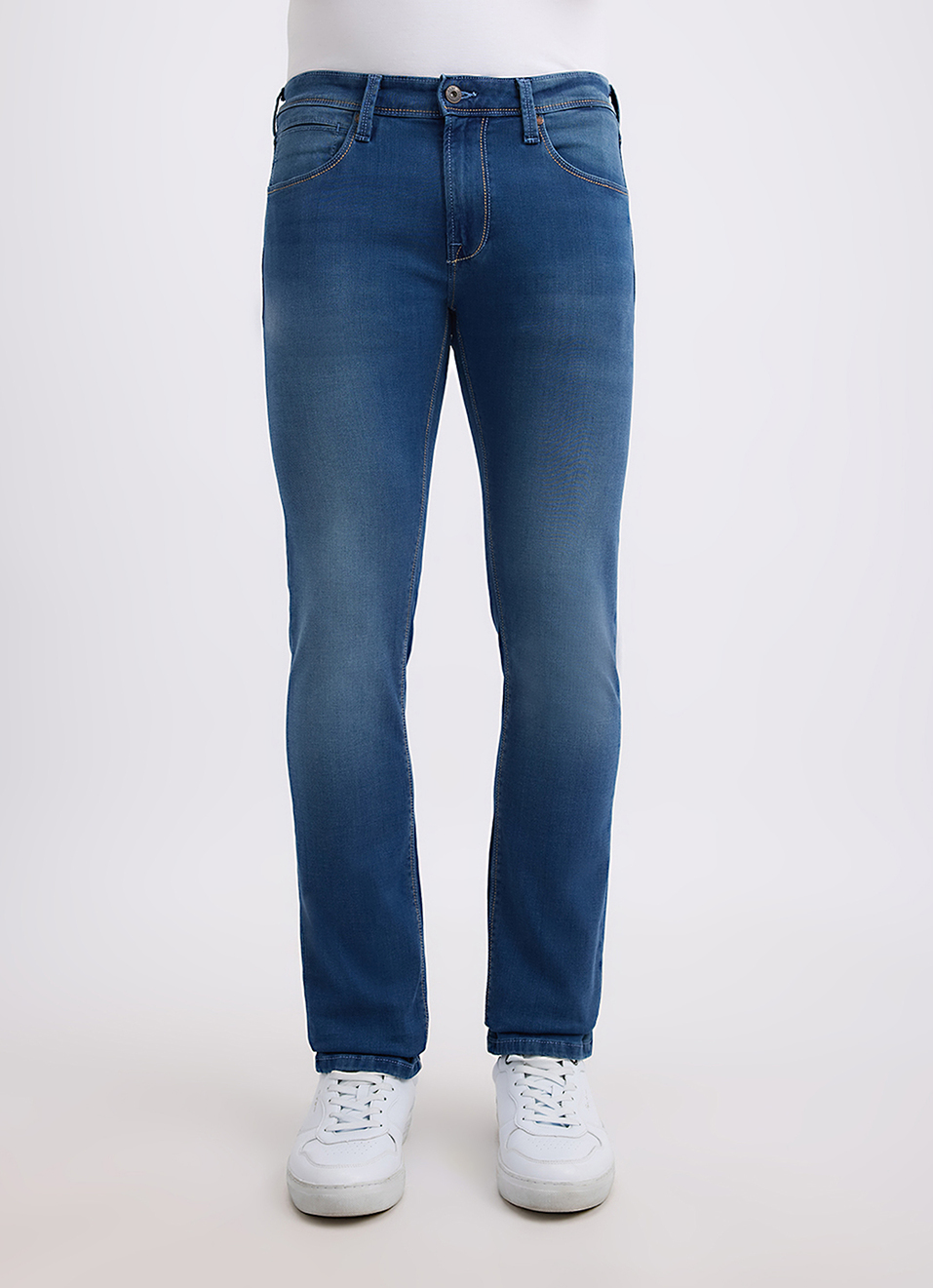 Men Blue Mid Rise Slim Structured Jeans, , large image number 2