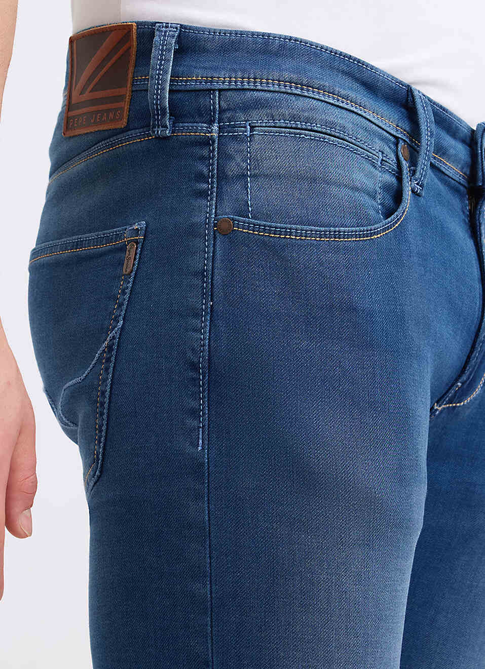 Men Blue Mid Rise Slim Structured Jeans, , large image number 4