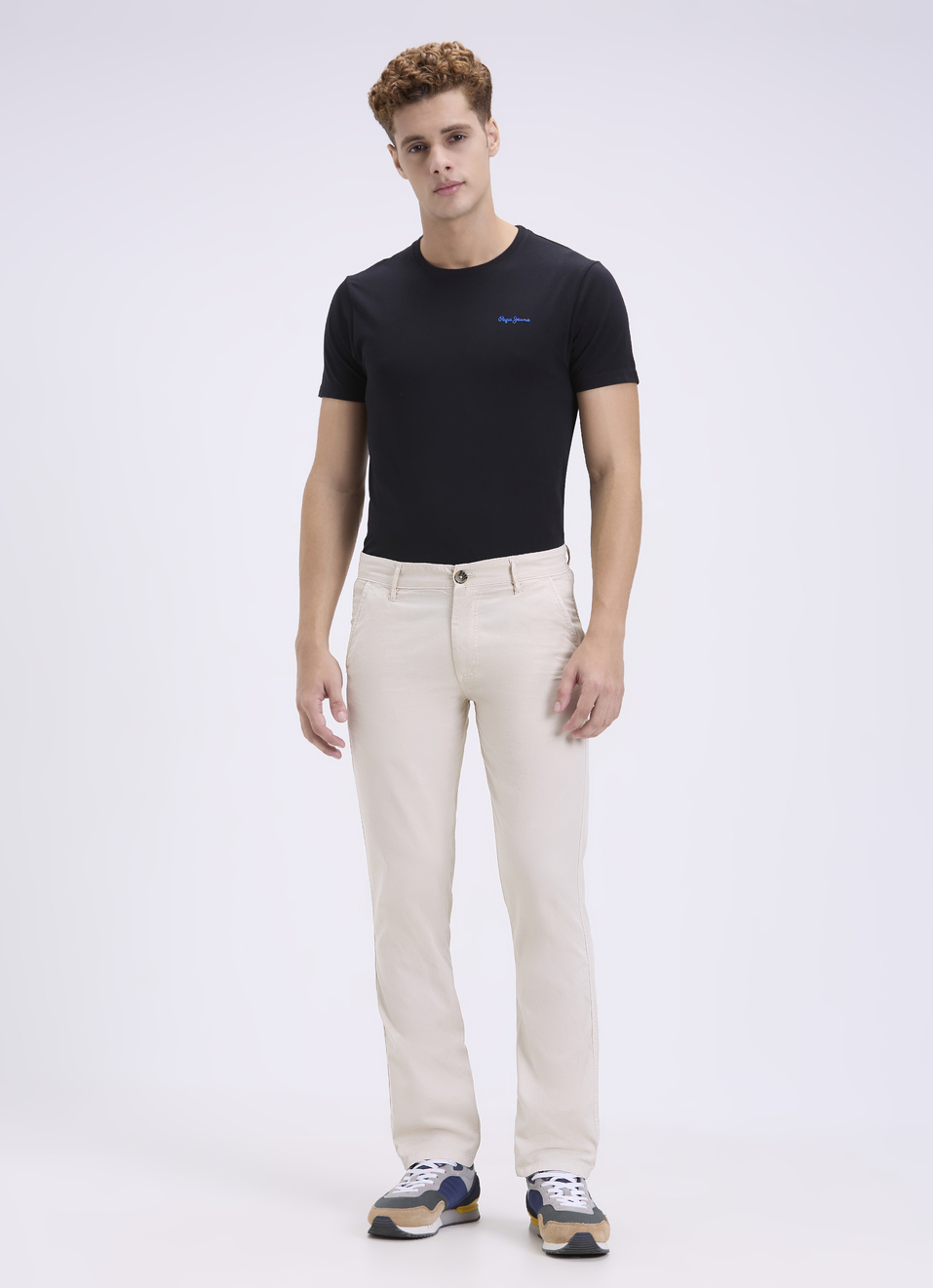 Men Beige Overdyed Mid Rise Trousers, , large image number 5