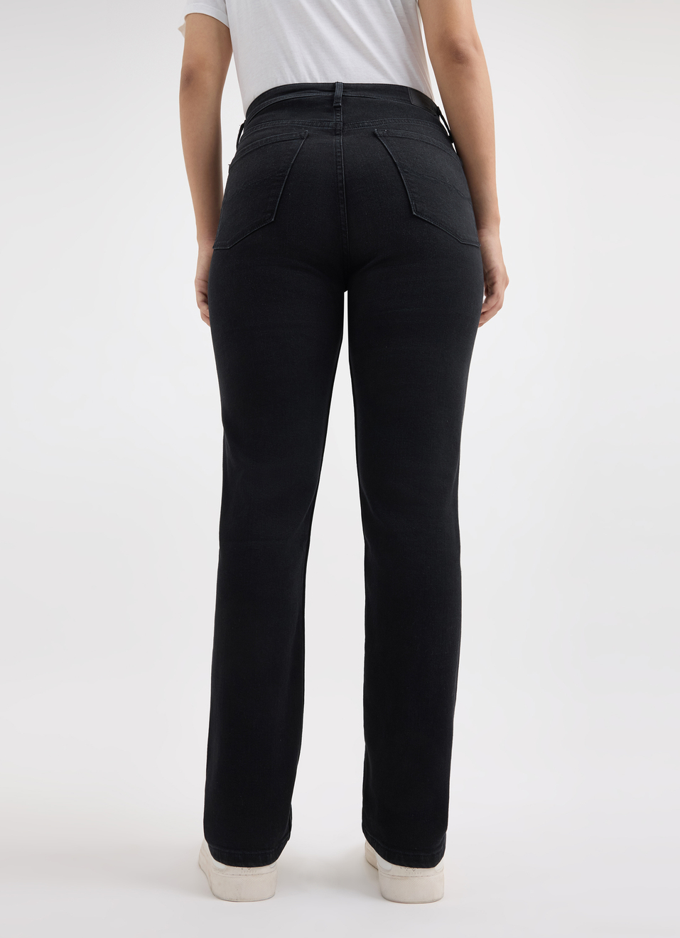 Women Black Straight Fit High Rise Jeans , , large image number 2