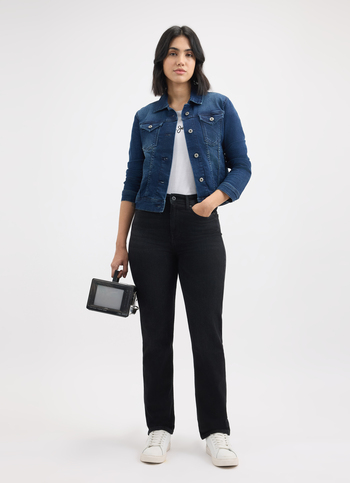 Women Black Straight Fit High Rise Jeans 