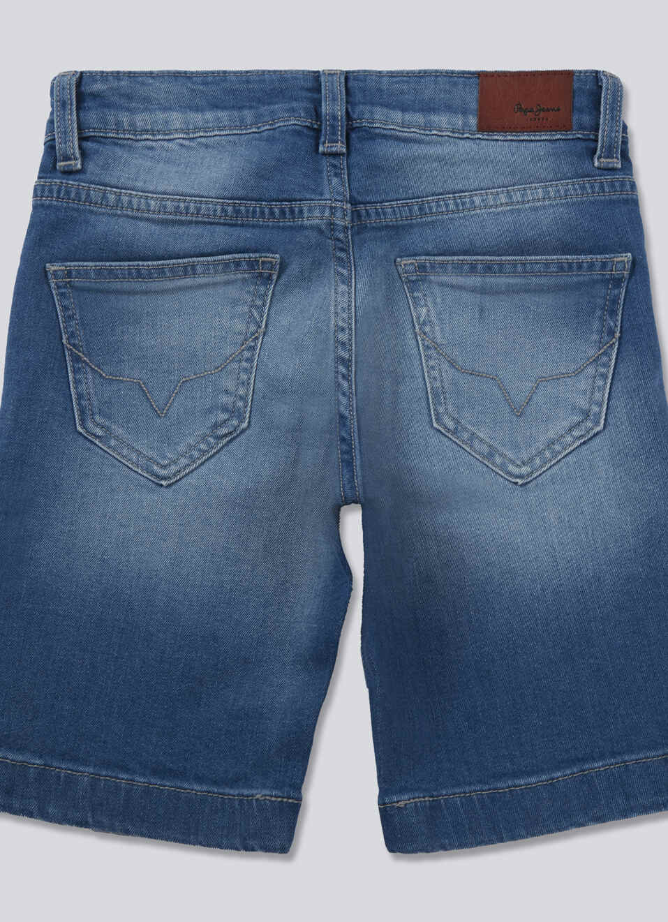 Boys Cashed Blue Mid Rise Slim Shorts, , large image number 1