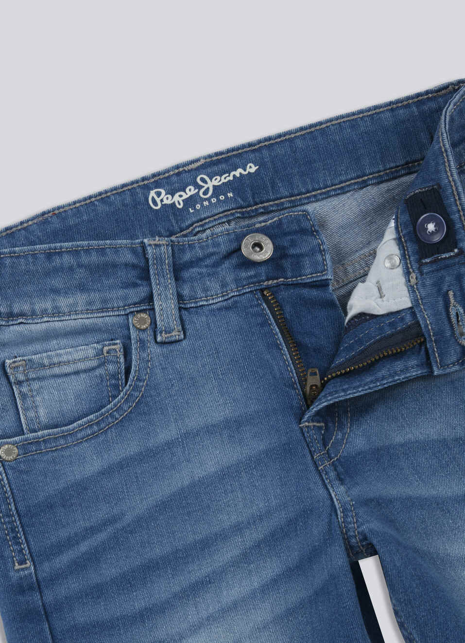 Boys Cashed Blue Mid Rise Slim Shorts, , large image number 2