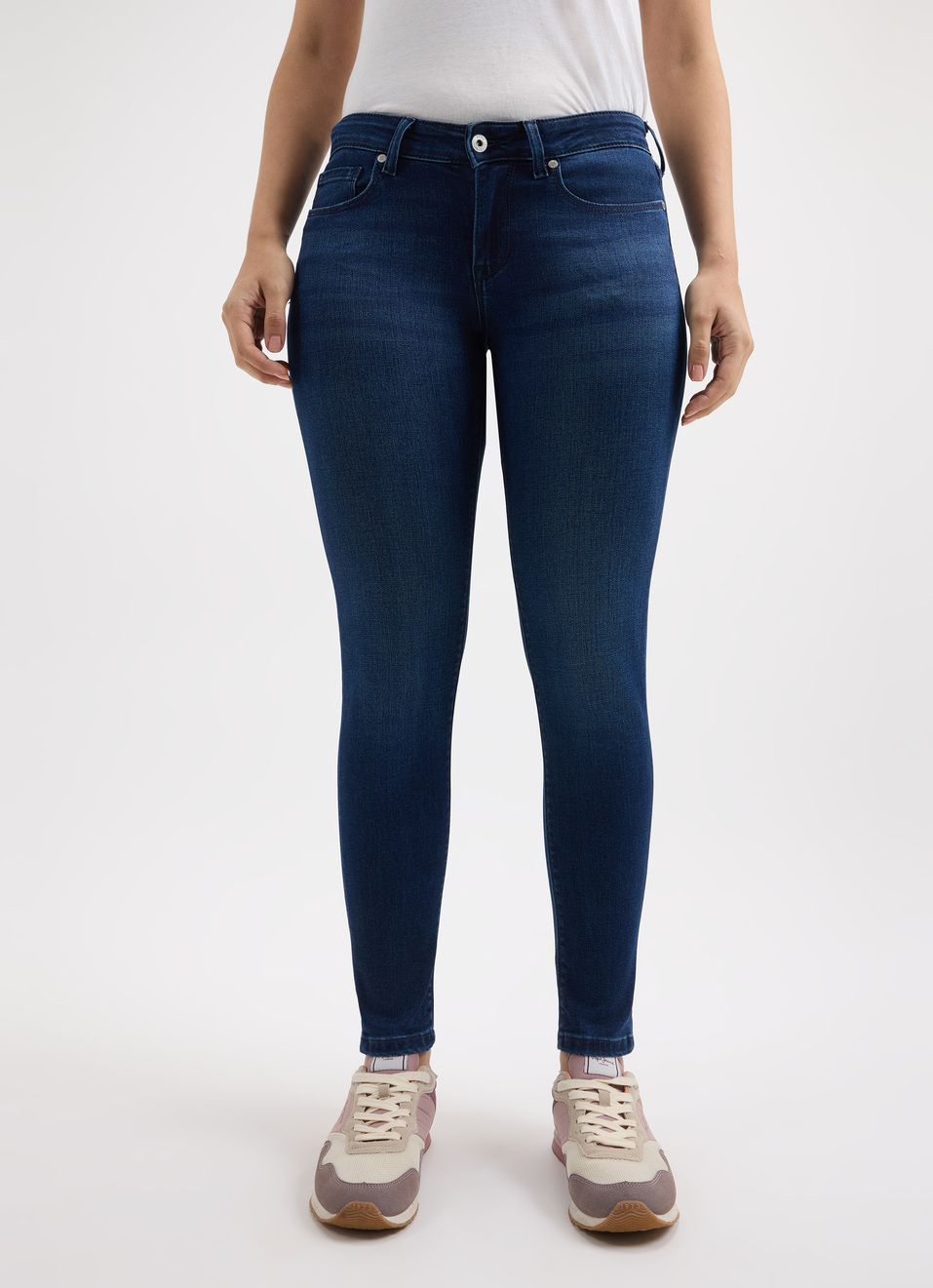 Women Blue Skinny Fit Mid Rise Jeans , , large image number 1