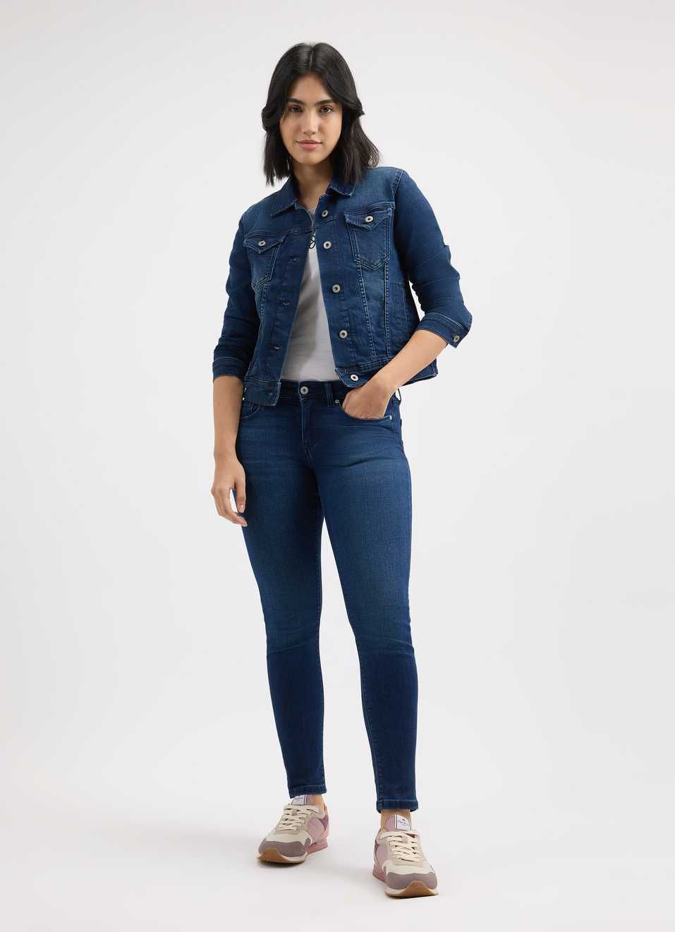 Women Blue Skinny Fit Mid Rise Jeans , , large image number 0