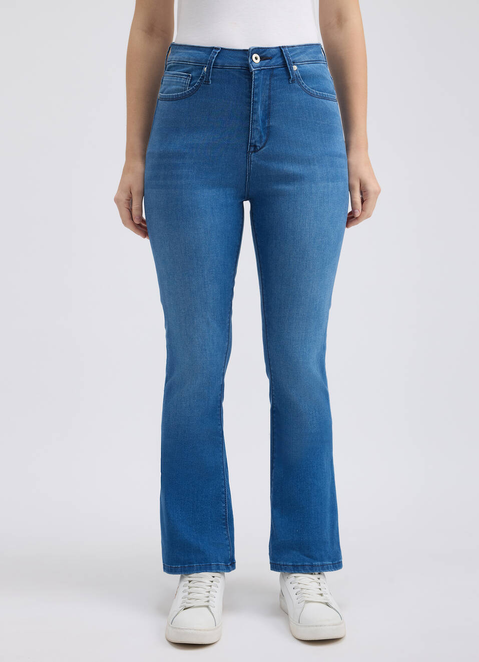 Women Blue Flared Fit High Rise Jeans , , large image number 1