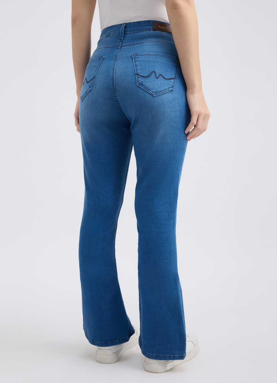 Women Blue Flared Fit High Rise Jeans , , large image number 2