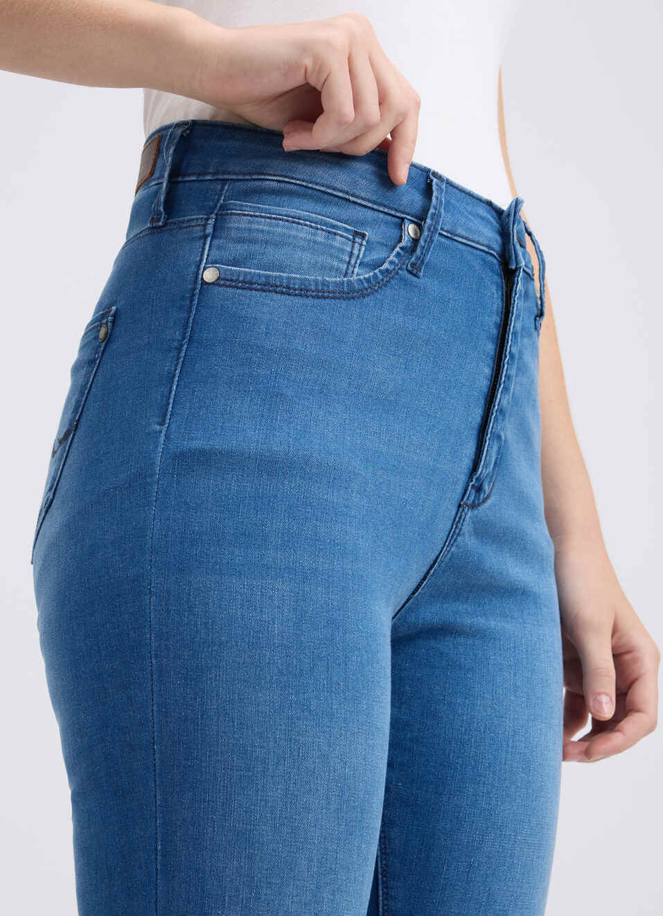 Women Blue Flared Fit High Rise Jeans , , large image number 4