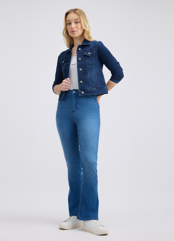 Women Blue Flared Fit High Rise Jeans 