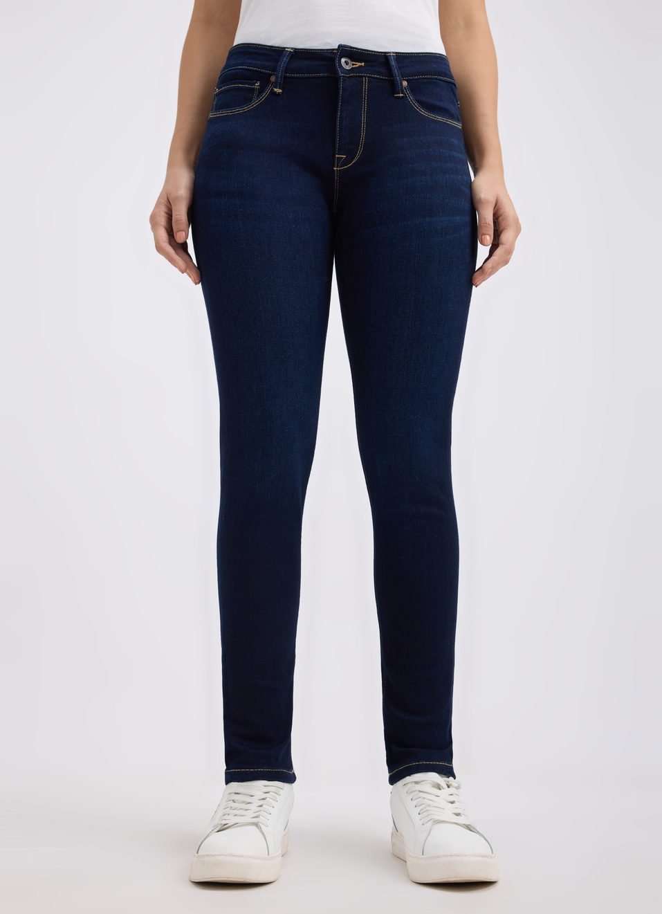 Women Blue Skinny Fit Mid Rise Jeans , , large image number 1