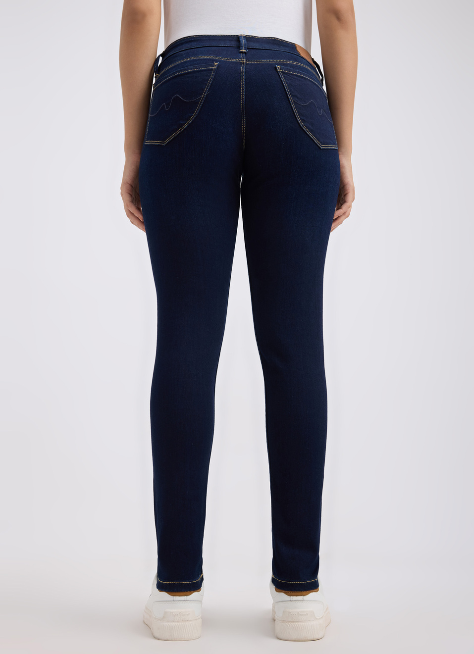 Women Blue Skinny Fit Mid Rise Jeans , , large image number 3