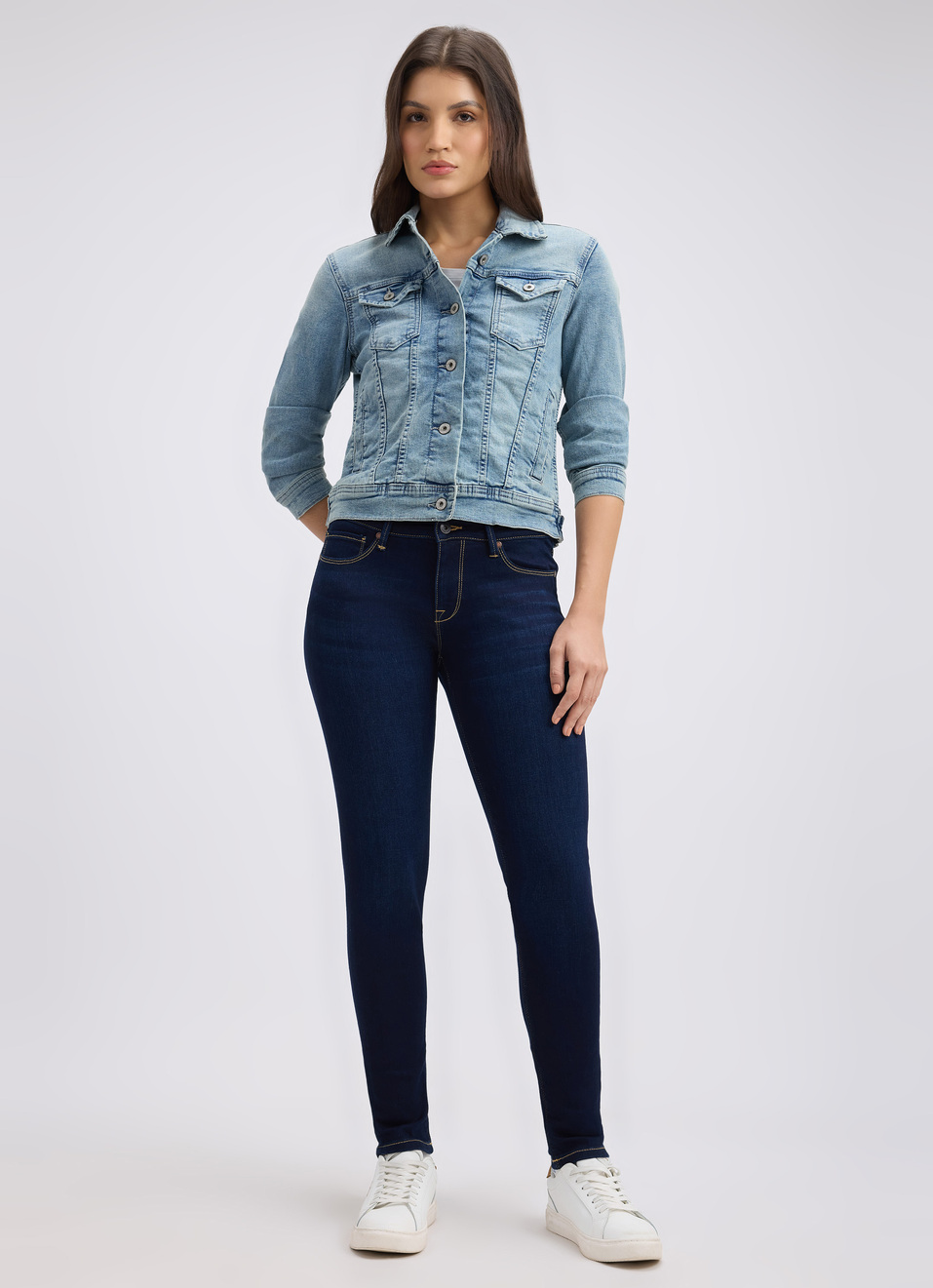 Women Blue Skinny Fit Mid Rise Jeans , , large image number 5