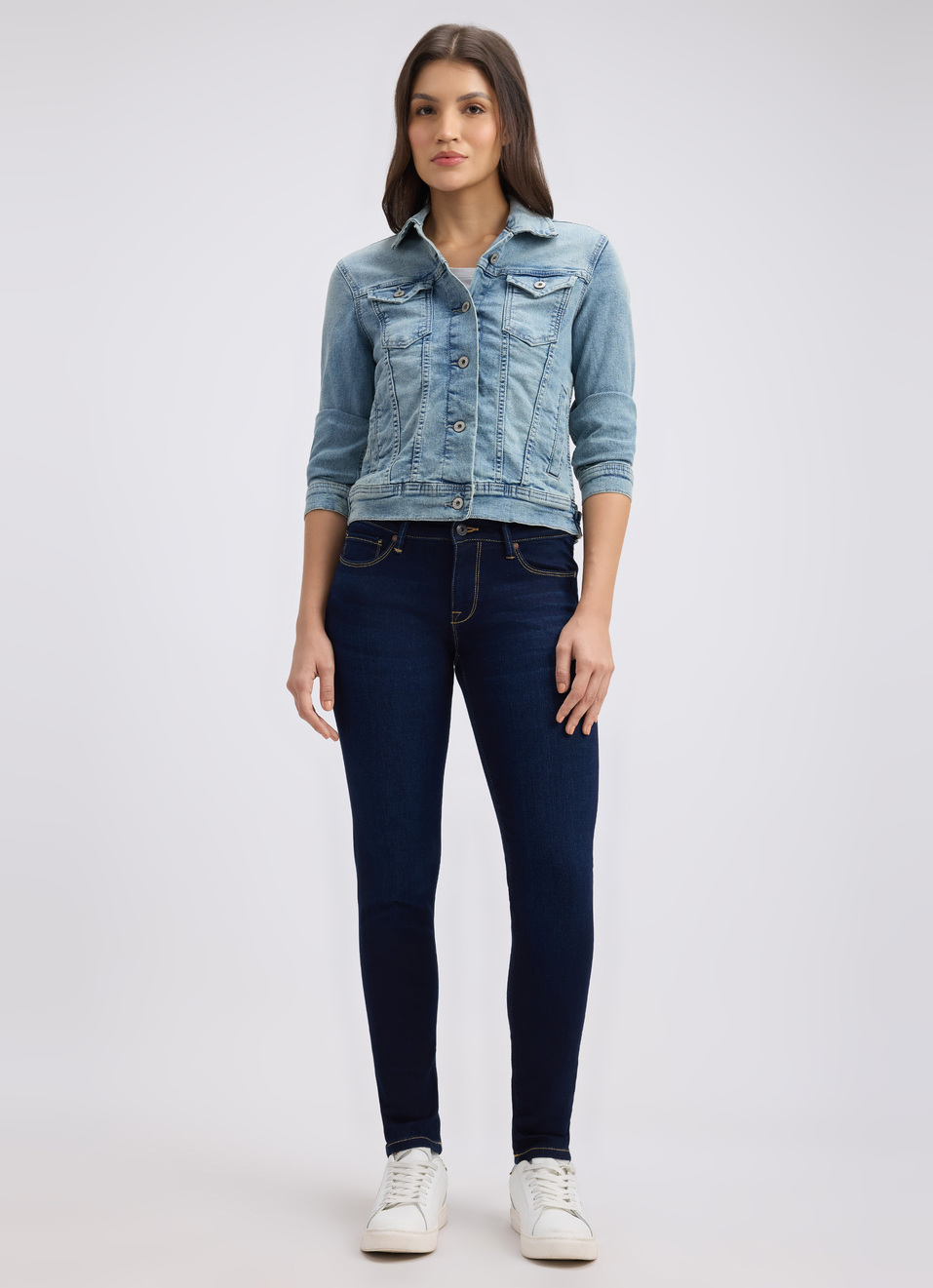 Women Blue Skinny Fit Mid Rise Jeans , , large image number 0