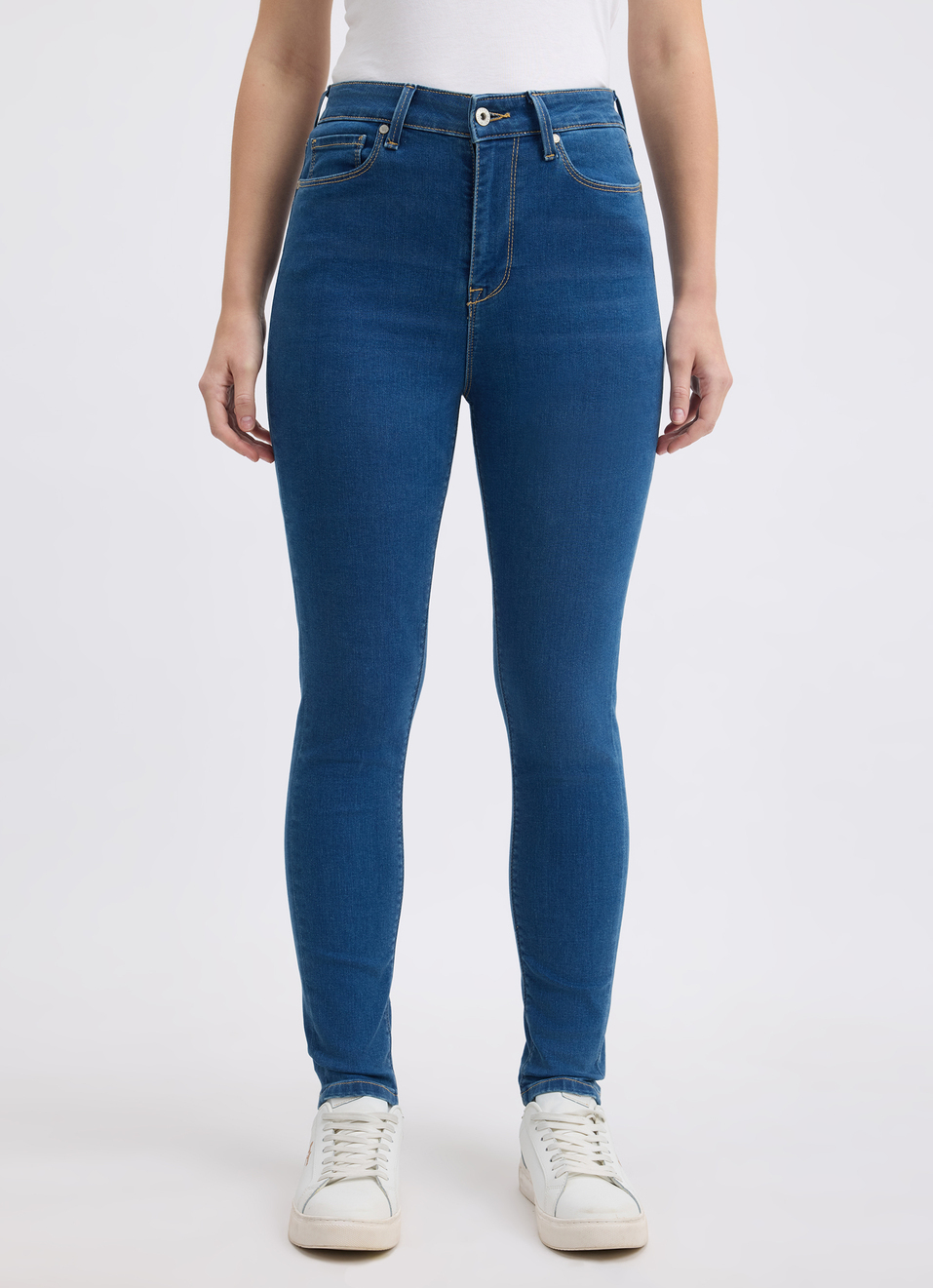 Women Blue Skinny Fit High Rise Jeans , , large image number 1