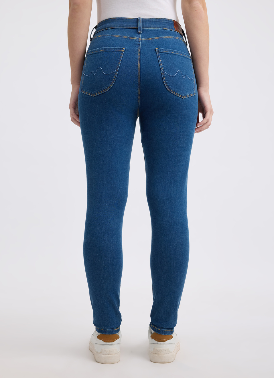 Women Blue Skinny Fit High Rise Jeans , , large image number 2