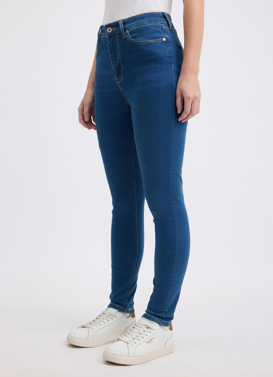 Women Blue Skinny Fit High Rise Jeans , , large image number 3