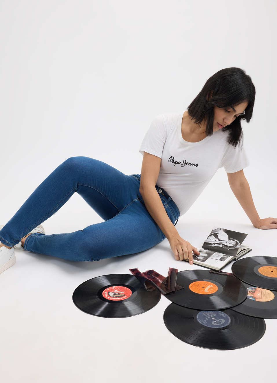 Women Blue Skinny Fit High Rise Jeans , , large image number 5