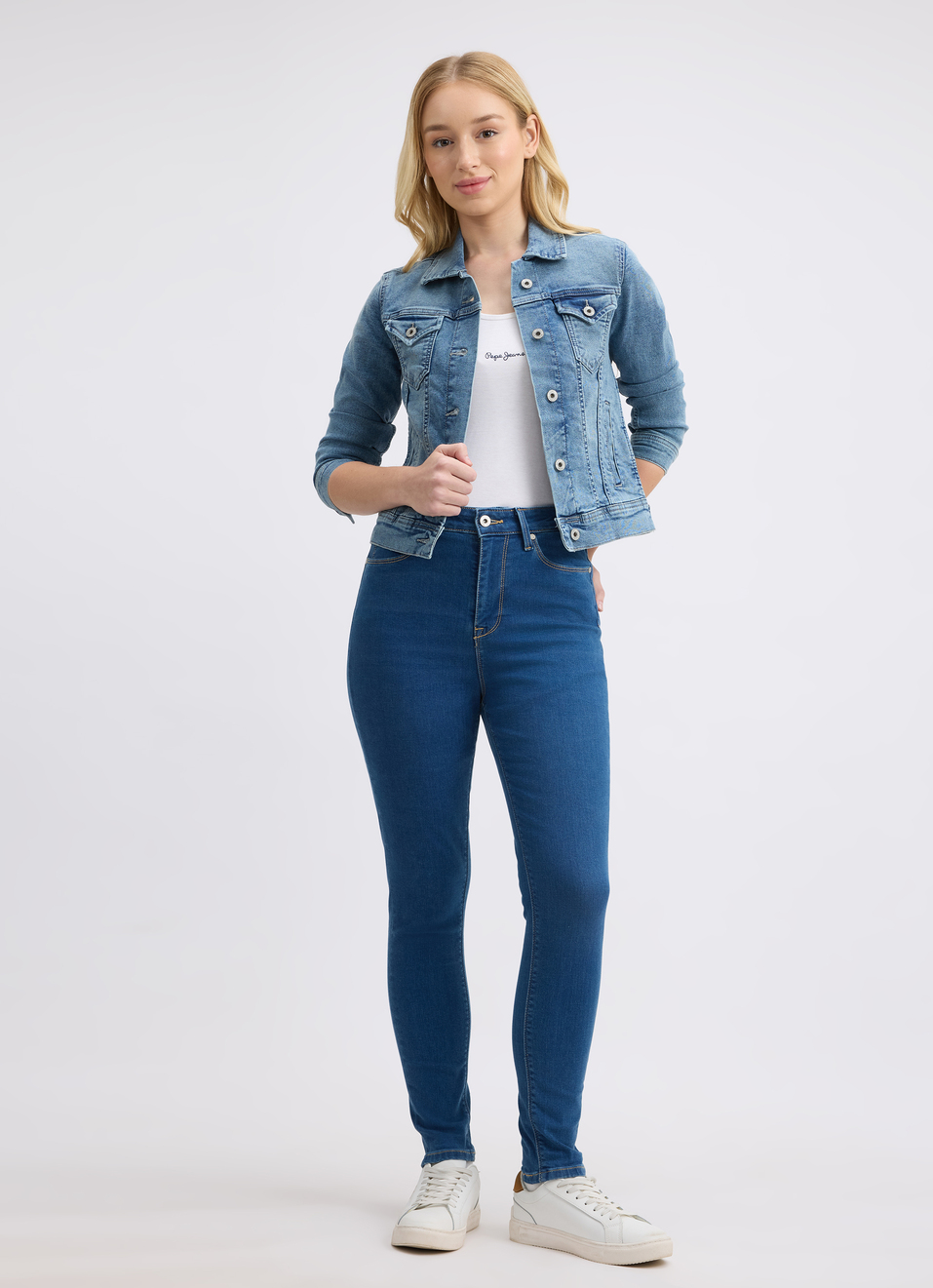 Women Blue Skinny Fit High Rise Jeans , , large image number 0
