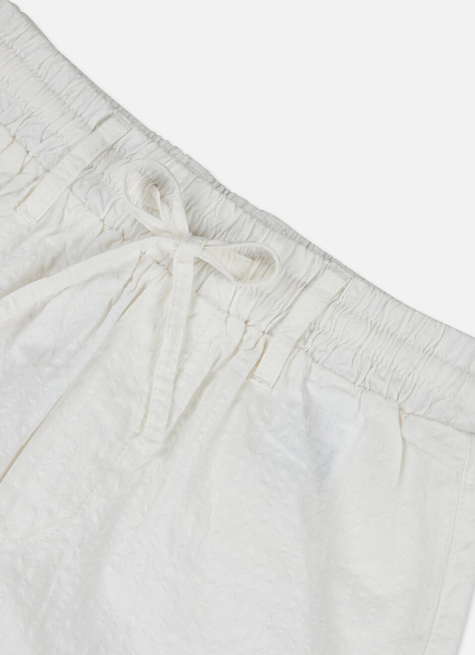 Boys White Mid Rise Seersucker Shorts, , large image number 2