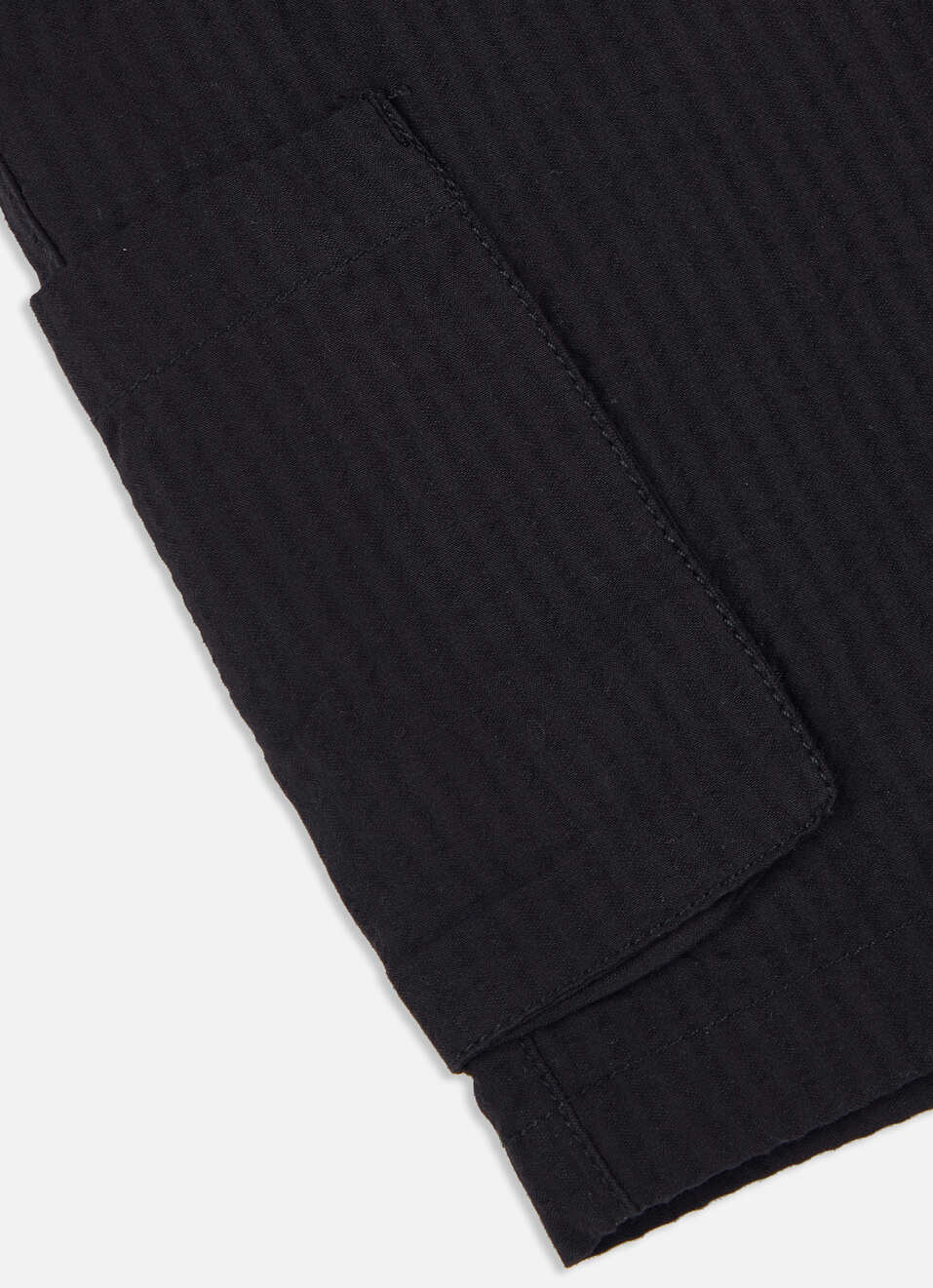 Boys Black Mid Rise Seersucker Shorts, , large image number 3