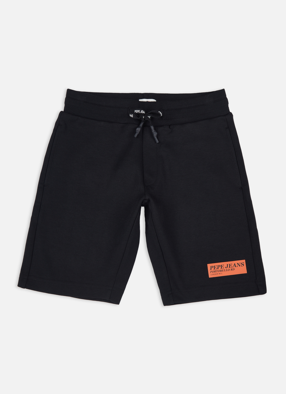 Boys Black Mid Rise Oversized Shorts, , large image number 0