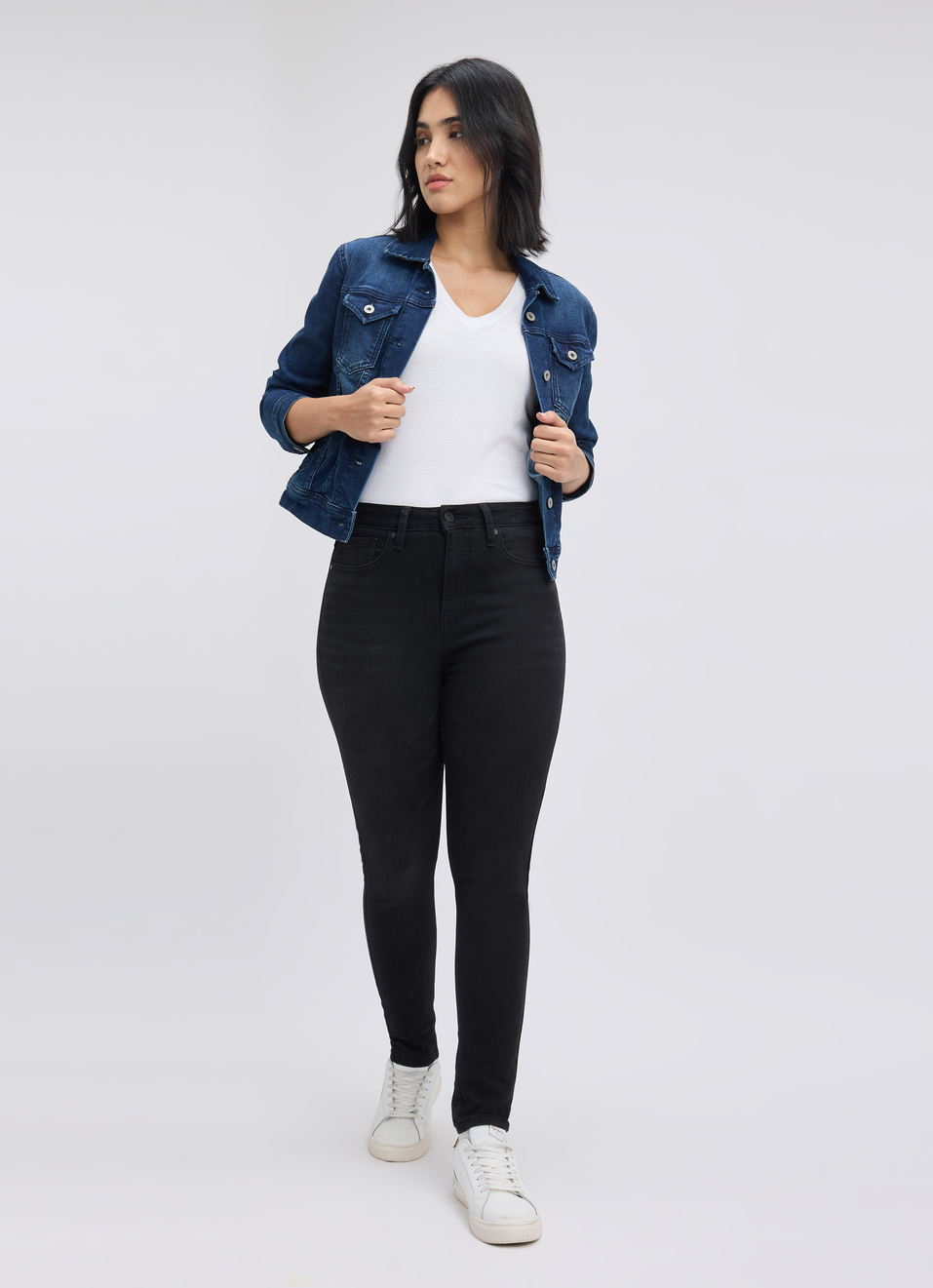 Women Black Skinny Fit High Rise Jeans , , large image number 5
