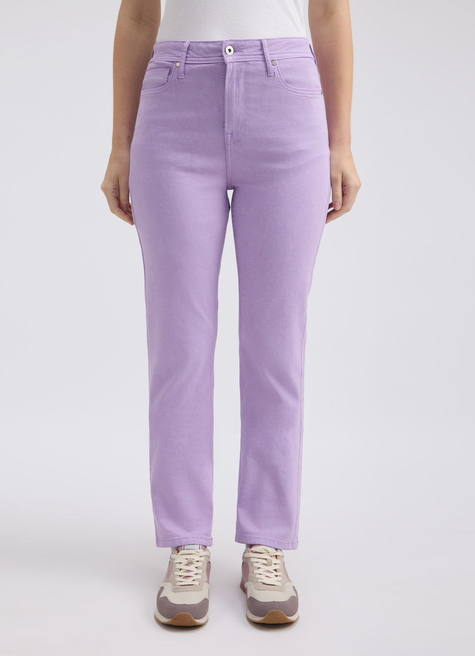 Women Purple Straight Fit High Rise Jeans, , large image number 1