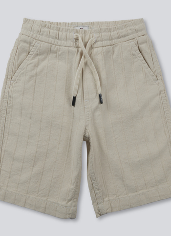 Boys Ecru Mid Rise Tapered Baggy Shorts