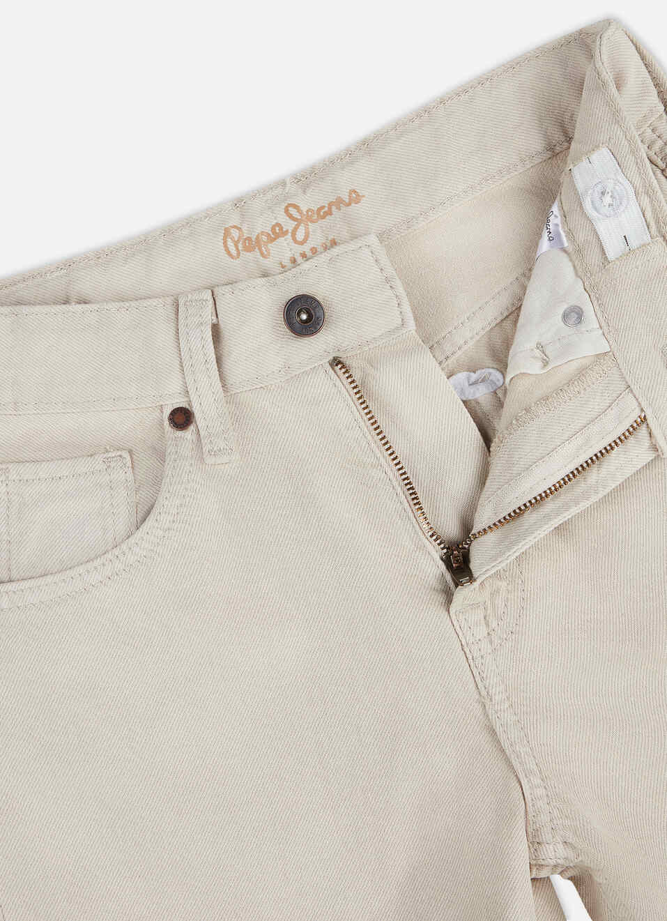 Boys Beige Mid Rise Tapered Baggy Shorts, , large image number 2