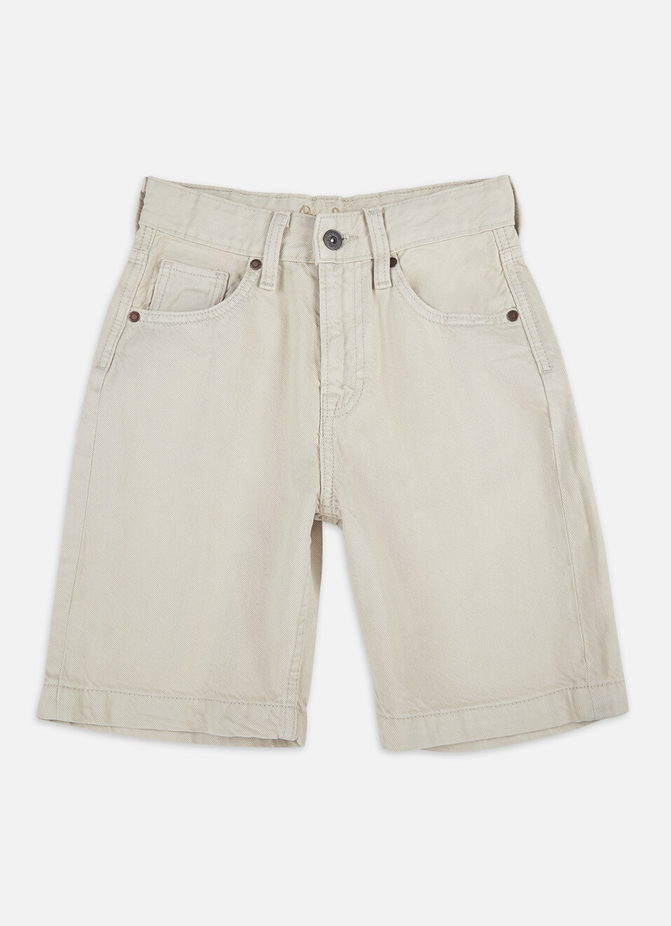 Boys Beige Mid Rise Tapered Baggy Shorts, , large image number 0