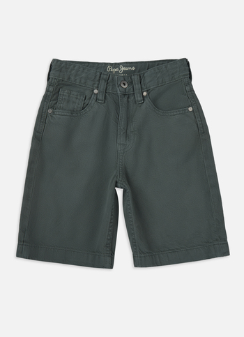 Boys Green Mid Rise Tapered Baggy Shorts