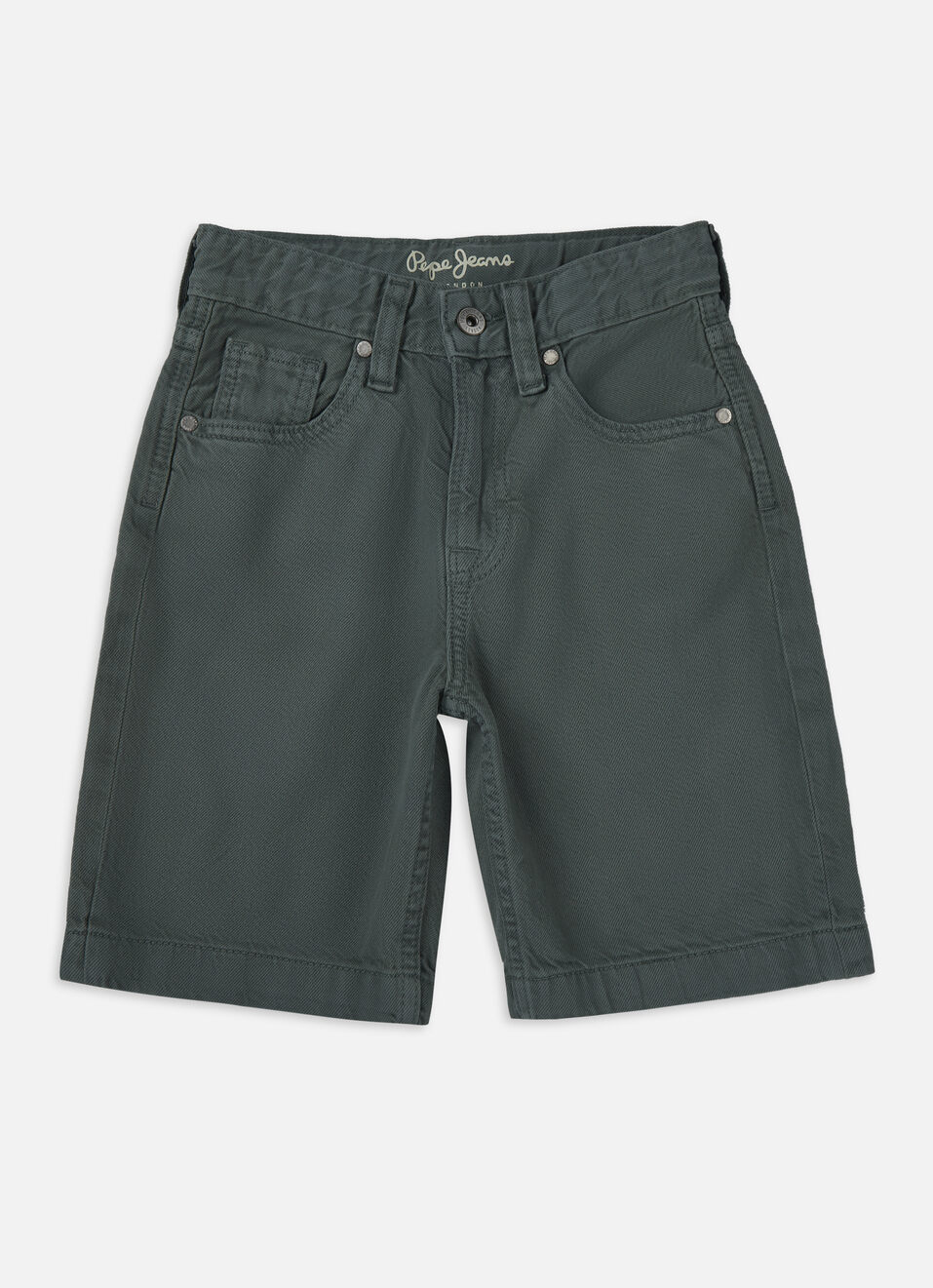 Boys Green Mid Rise Tapered Baggy Shorts, , large image number 0